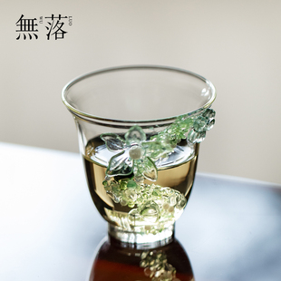 高颜值春日物语耐热玻璃主人杯个人喝茶专用杯子茶具品茗杯 无落