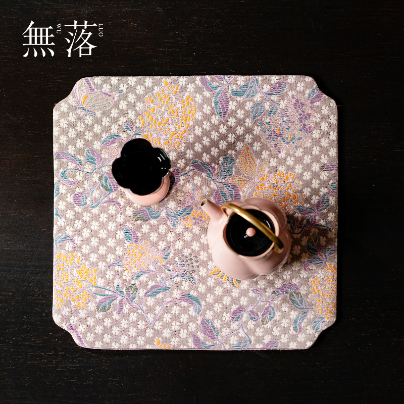 无落 织锦缎茶席家用茶垫一人户外禅意双面干泡席桌旗桌布茶垫