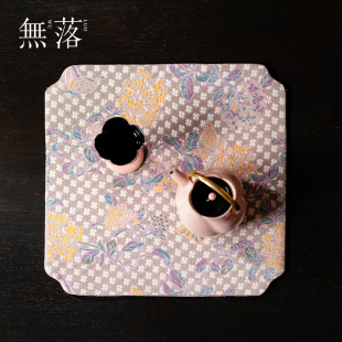织锦缎茶席家用茶垫一人户外禅意双面干泡席桌旗桌布茶垫 无落
