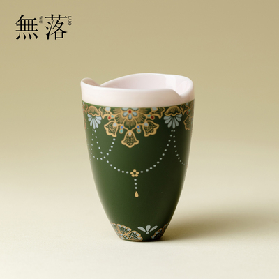 无落竹叶绿错金银彩璎络纹茶杯轻奢宫廷风家用品茗杯功夫茶具茶盏