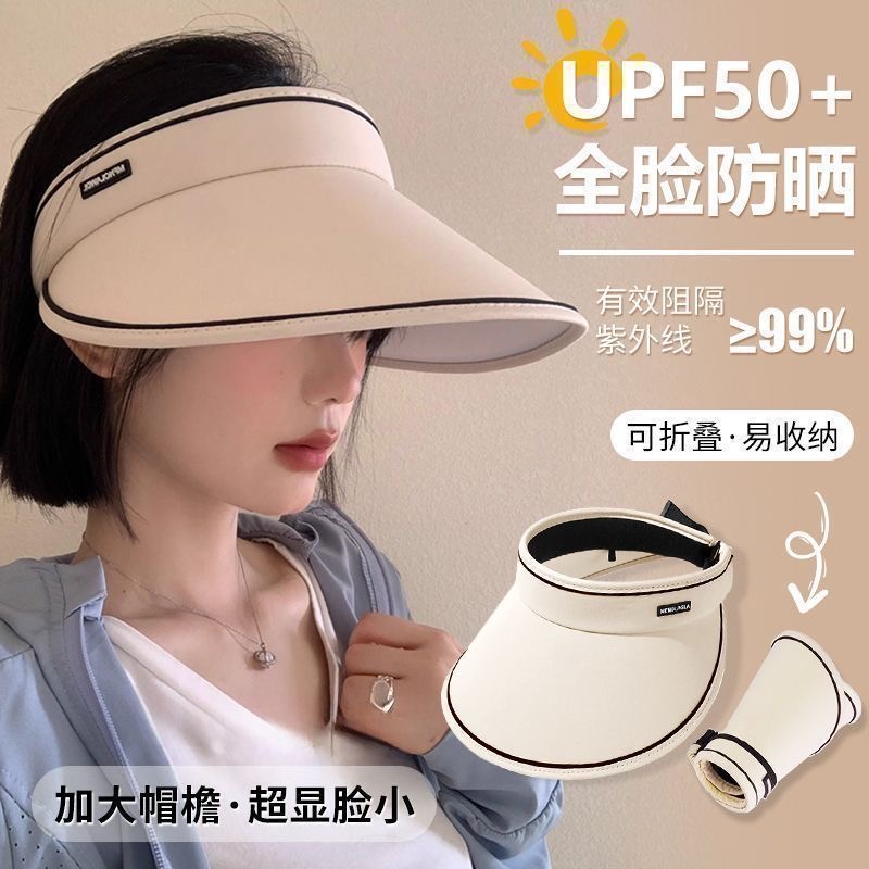2025新款大帽檐遮阳帽防晒帽女款遮脸护颈防紫外线空顶帽夏季百搭