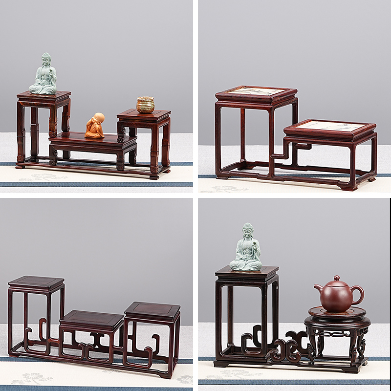 红酸枝小博古架中式置物架花瓶盆景摆件紫砂茶壶展示架多宝阁红木