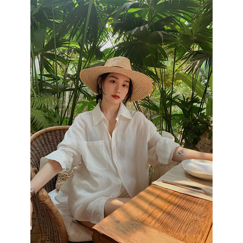 法式松弛感轻薄长袖防晒衬衫女夏