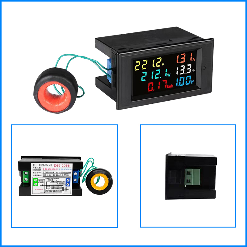 交流高精度电压电流表功率表电量显示功率因数频率数显智能测试仪