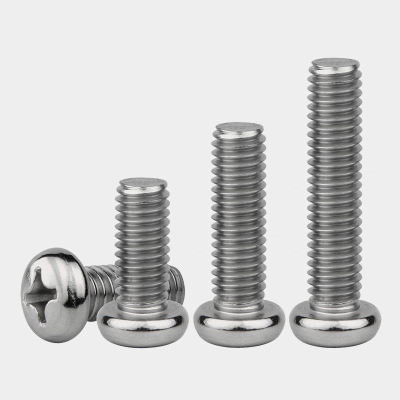 M0.8M1M1.2M1.4M1.6M2 304不锈钢十字圆头/盘头PM螺丝钉*3-60mm