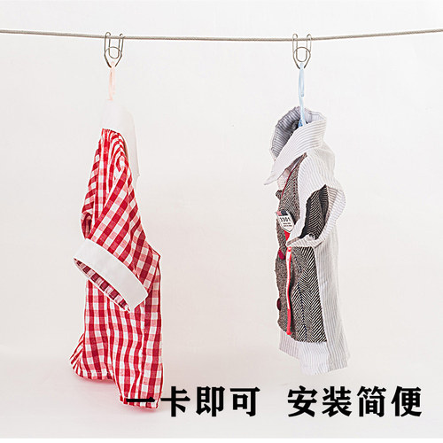 304不锈钢防风衣架卡扣固定扣晾衣服防滑晾衣绳室外 防堆积神器