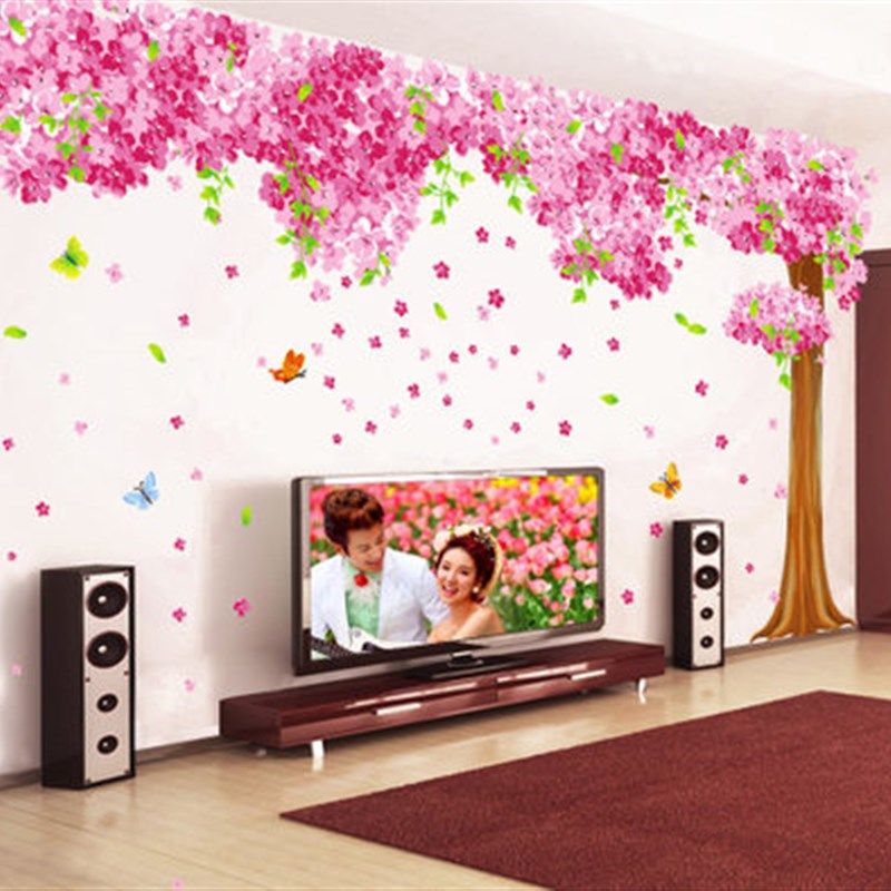 自粘墙纸壁纸电视背景墙贴纸大树温馨浪漫婚房卧室房间装饰品贴画,家居饰品,软装墙贴,淘宝优惠券,粉丝福利购,淘宝优惠卷