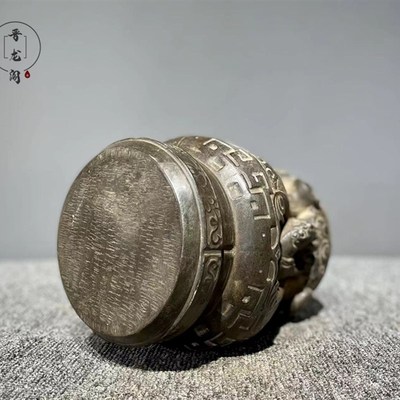 山西青石手工雕刻石墩底座纳福复古陈设案头摆件家居装饰吉祥包邮