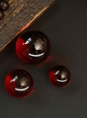 送底座鸿运珠摆件鸿运当头家居玄关办公室红水晶球装饰品大转运珠