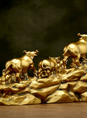 五牛旺财生肖牛摆件招财客厅办公室酒柜十二生肖装饰公司开业礼品