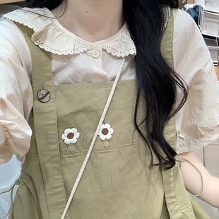 初中女生背带连衣裙夏季套装裙子高中学生娃娃领T恤小清新中长裙