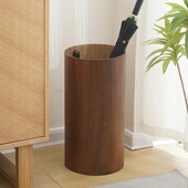 中式 复古实木伞桶家用商用酒店雨伞架简约创意圆筒直筒雨伞收纳桶