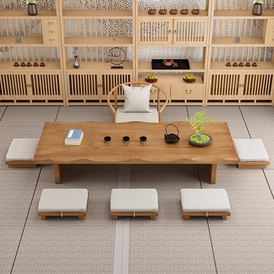 实木日式茶桌椅组合阳台飘窗小户型炕桌泡茶台禅意榻榻米矮桌茶几