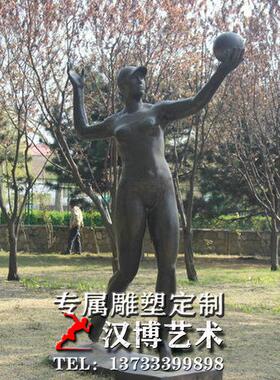 定制户外大型园林景观雕塑铸铜人物铜雕玻璃钢雕塑举重主题雕塑