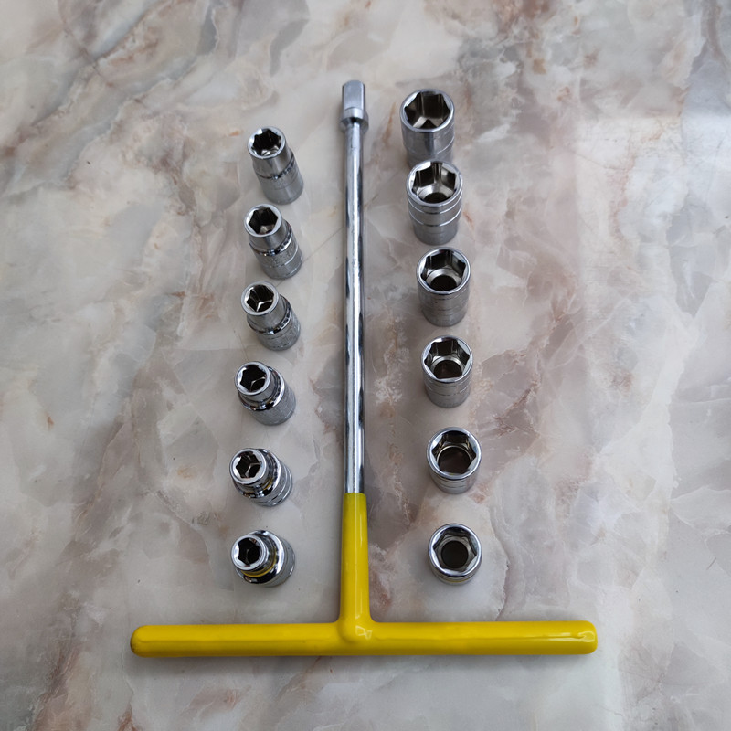 T型大飞扳手套筒短丁字扳手汽修螺母扳手1/2六角套筒自行车维修