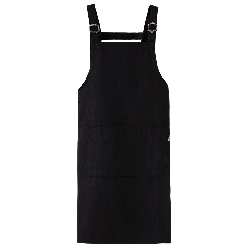 纯棉防水围裙定制logo印字咖啡奶茶店家用厨房防油男士双肩工作服