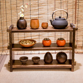 实木日式 创意格子博古架 仿古做旧多宝格柜子置物架子收纳柜子中式