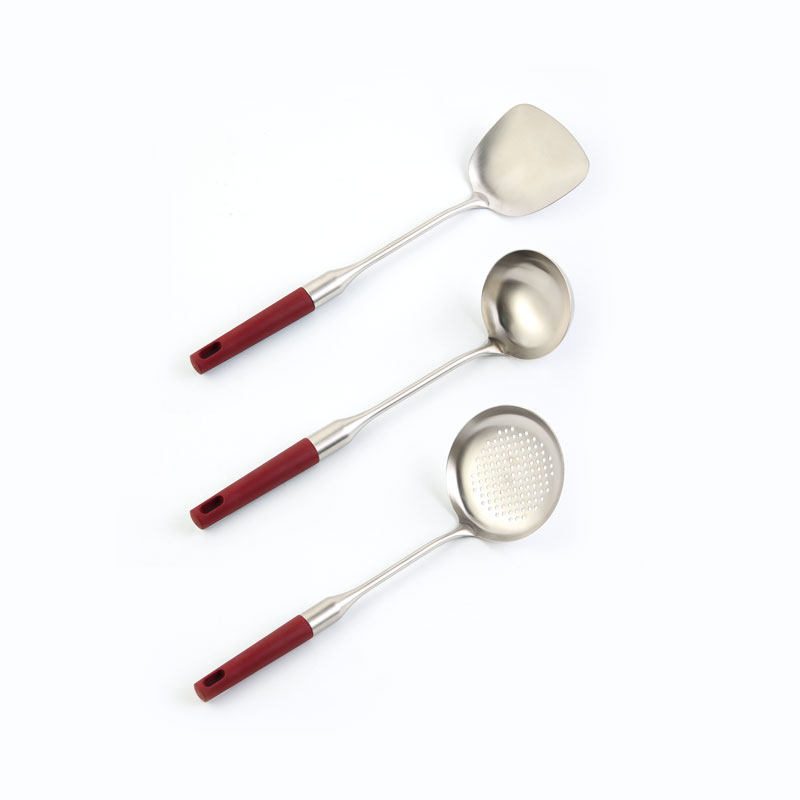 Cizzle喜时锅铲三件套家用不锈钢炒菜铲子中式铲大汤勺子粥勺漏勺