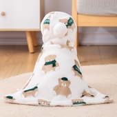 狗狗披风睡觉用小被子宠物专用毛毯斗篷猫咪保暖连帽衣服秋冬厚款