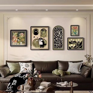 客厅法式中古风装饰画卧室床头新款壁画复古沙发背景墙上美式挂画