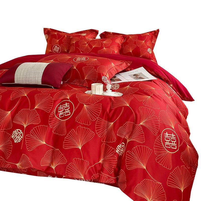 结婚床上用品四件套高端大气礼物送新人红结婚被子一整套全套被褥,床上用品,婚庆床品套件,淘宝优惠券,粉丝福利购,淘宝优惠卷