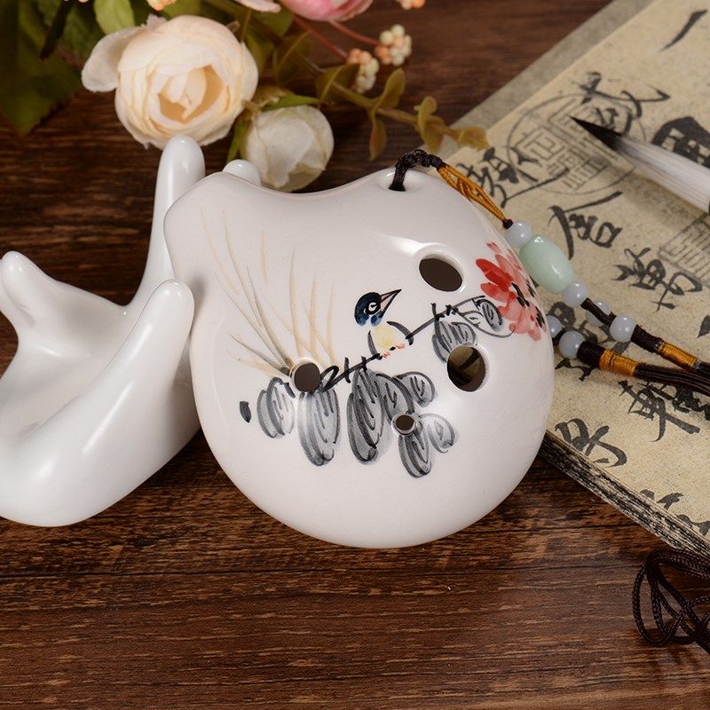 风雅陶笛包邮送手托保护套六6孔中音AC调弯弯手绘型多花色初学