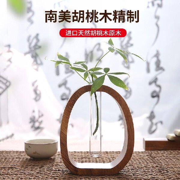 新居简约实木餐桌水培花瓶摆件