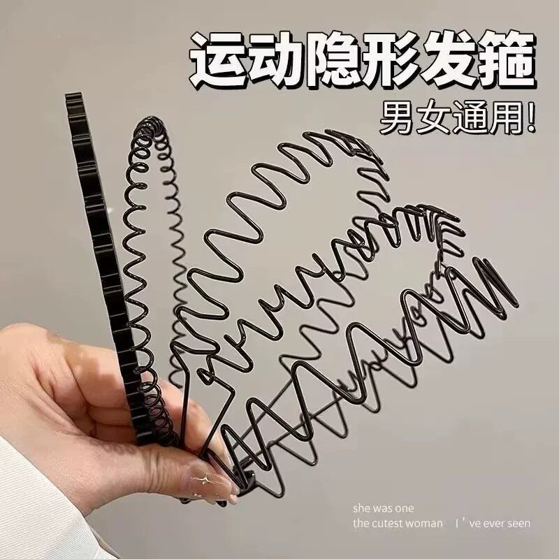 潮男运动发带不勒头波浪隐形发箍