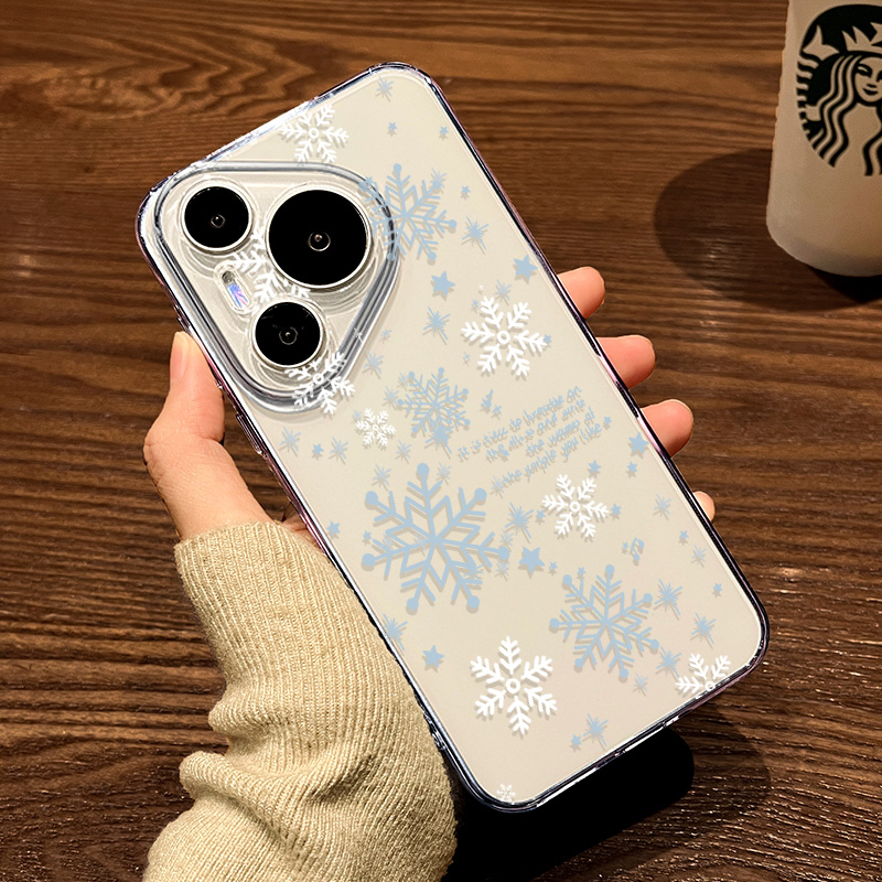 适用华为Pura70pro手机壳p60Art透明荣耀300秋冬雪花荣耀magic7创意p40软p30pro+女新款超火好看HUAWEI保护套