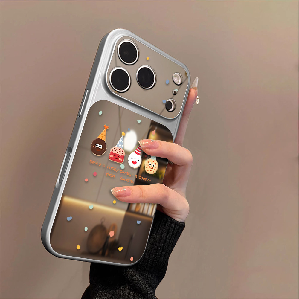 甜趣饼干适用苹果17手机壳iphone17promax新款16pro镜面15镜头全包14pm防摔13pro高级感补妆镜女秒变17大视窗