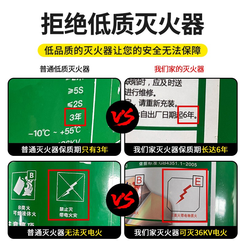 国标3升水基型灭火器小型手提式工E厂3L6L家用商用水基灭火器