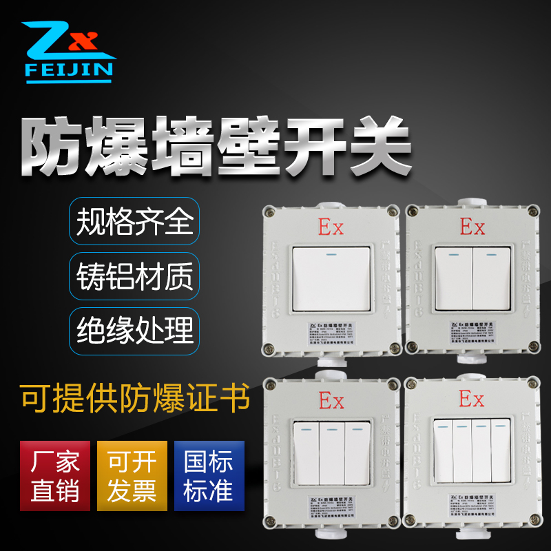 防爆墙壁开关e220V10A明装暗装86型单联双联三联双控翘板照明开关
