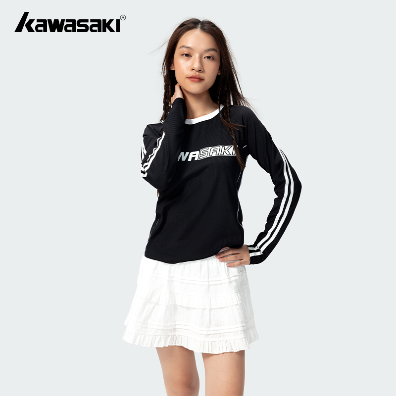 川崎复古运动长袖T恤休闲打底衫