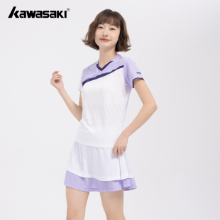 清货特价川崎羽毛球服运动套装女防走光短裙网球跑步透气速干短袖