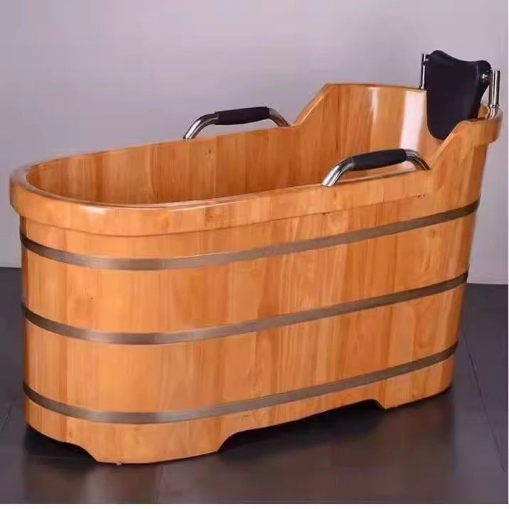 实木泡澡桶美容院大人浴桶木质浴缸成人家用药浴盆全身洗澡桶木桶
