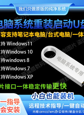 系统u盘纯净版win11/10原版w7一键安装盘xp电脑重装系统pe装机u盘