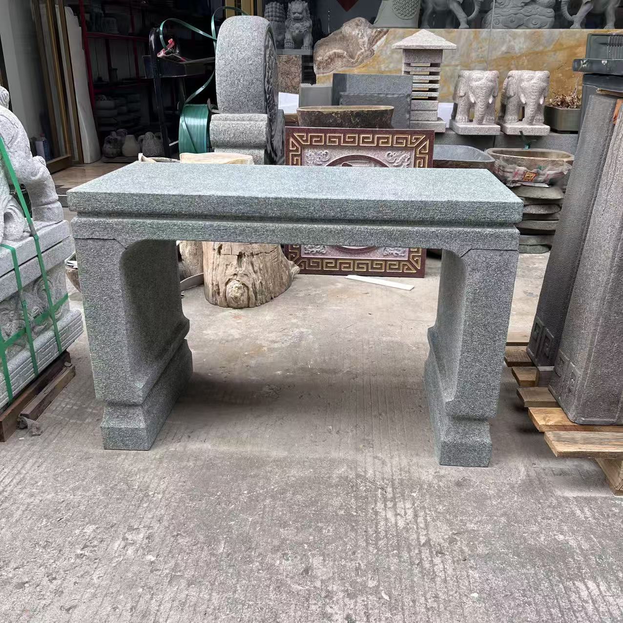 天然石材手工雕刻石头花架石头底座传统古典家具装饰摆件造景摆件