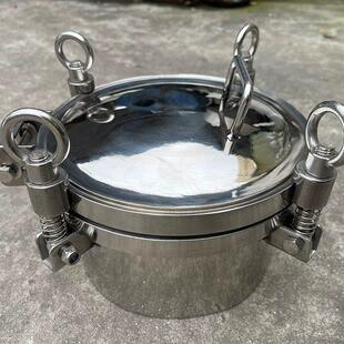 304不锈钢压力人孔盖吊环法兰卫生级常压圆孔门盖反应釜观察窗