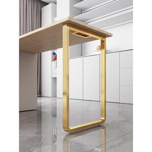 不锈钢圆弧岛台桌腿支架桌架梳妆台书桌脚餐桌腿吧台腿支撑柱电镀