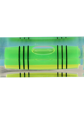 绿色方柱形水平泡条式方形全新料柱状水准泡水平尺配件52x18x15mm