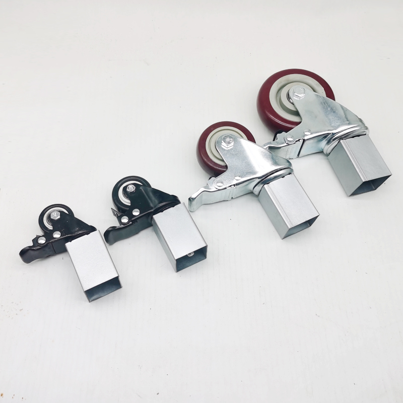 桌子木架方套脚式万向轮轴承包胶货架脚轮置物架幼儿园木床轮刹车