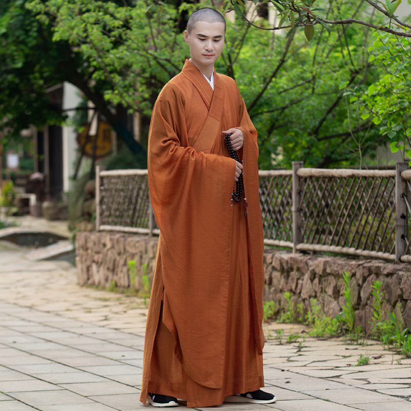 缎梵高档天丝海青居士服男女薄款夏季僧服大广袖海清和尚衣服袈裟