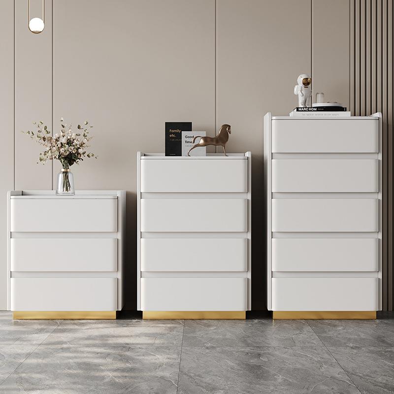 奶油风三斗柜轻奢四，五斗柜卧室收纳柜简约现代整装一体实木抽屉