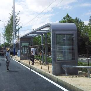 江西候车亭户外仿古不锈钢智能公交站台候车亭港湾式候车亭