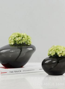 现代简约欧式轻奢精装家居类玻璃瓶摆件样板房售楼处书房软装饰品