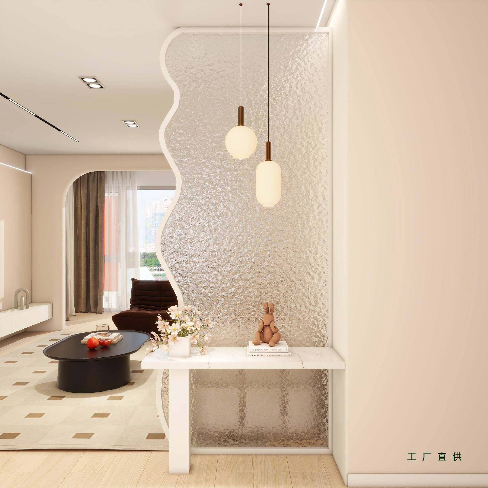 轻奢客厅玻璃屏风奶油风入户门遮挡装饰卫生间浴室不锈钢玻璃隔断,特色手工艺,其他特色工艺品,淘宝优惠券,粉丝福利购,淘宝优惠卷