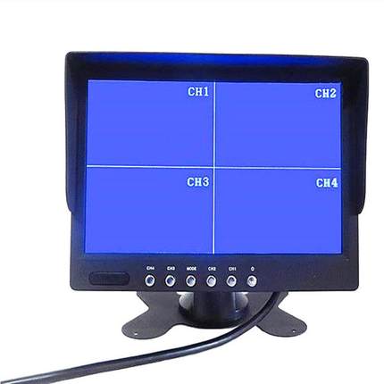 7寸车载四分割显示器四路BNC头输入多种显示模式监控倒车后视系统