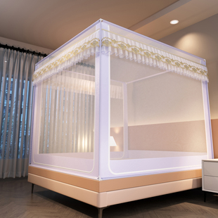婴儿防摔蚊帐高级家用卧室免安装蒙古包全封闭儿童防掉床新款围栏