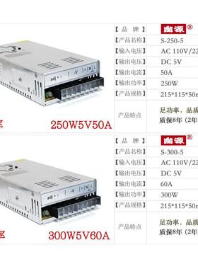 S-200W250W300W- DC5v40A50A60A LED灯条带发光字显示屏开关电源