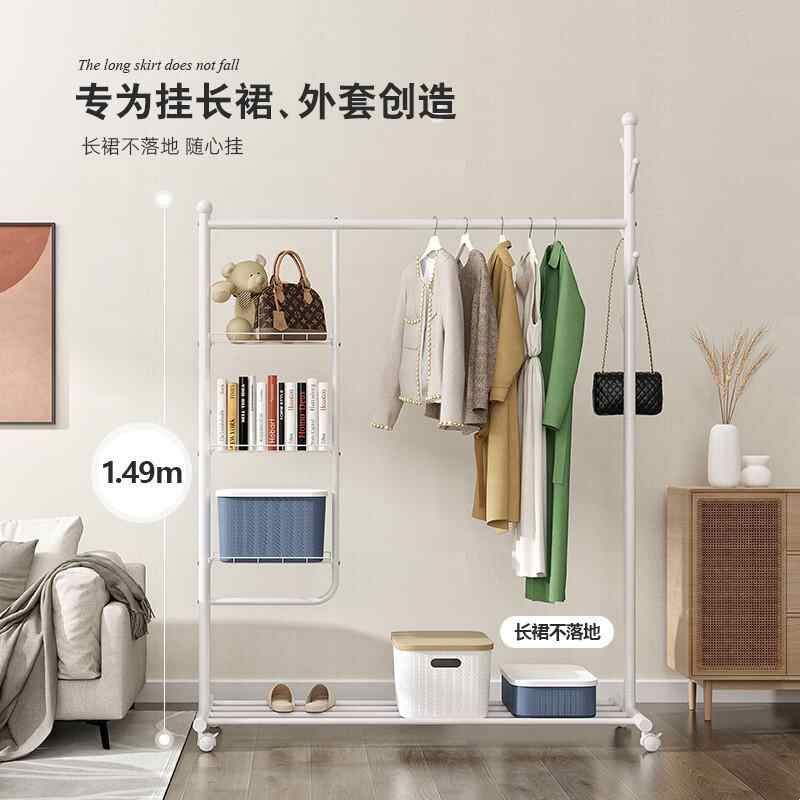 挂衣架落地卧室内移动家用晾衣架折叠房子简易衣架多功能超强承重图片